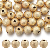 Chuyau 30pcs 8mm 18k Frosted Gold Filled Spacer Beads for Jewelry Making Seamless Smooth Metal Brass Beads for DIY Bracelets Nec