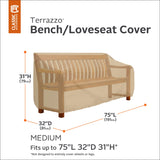 Classic Accessories Terrazzo Patio Benchloveseat Cover, Medium