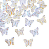 LiQunSweet 50 Pcs AB Color Plated Animal Butterfly Bead Clear Crystal Glass Loose Beads Spacer for Jewelry Bracelets Necklace Ea