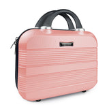 14 Portable Hard Shell Makeup Travel Case - Stylish PC+ABS Cosmetic Organizer for Women - Scratch-Resistant, Elastic Strap, Mini