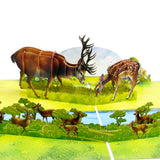PQDGlobal 3D Deer Popup Card - Handmade Wildlife Paper Art for Birthday, Anniversary, Christmas, Mother s Father? Day - Unique 