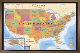 Trends International Map - USA Time Zones Wall Poster, 22.375 x 34, Bronze Framed Version