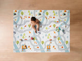 Nuby Reversible Baby Floor Mat - Foldable and Lightweight Foam Infant Play Mat - 77 x 58 - Easy Storage and Travel - Car Tracks/