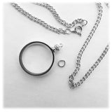 Coin Holder Bezel Quarter USA 25 Cent Silver Tone Link Necklace 24 Chain Kit Parts