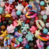 CYEENUT 530pcs Acrylic Ocean Beads Sea Turtles/Color Shell/Starfish Bead Ocean Sea Theme Turtle Charms for DIY Crafts Bracelet N
