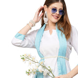 Anni Designer Women'S Cotton Blend Straight Solid Kurta With Palazzo & Dupatta (Chinni White_Xl_White_X-Large),White,XL