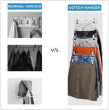 6-Tier Foldable Pants & Skirt Hanger with Adjustable Clips, 6-Pair Chrome Steel
