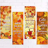 Pajean 4 Pcs Fall Church Banners for Sanctuary Wall 2 x 6 ft Church Banners with Scripture Religious Praise Bible Verses Hanging
