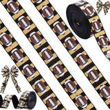 Giegxin 10 Yards 7/8 Inch Football Glitter Wired Edge Ribbon Sport Theme Cheer DIY Crafts Fabric Ribbon Grosgrain Party Decorati