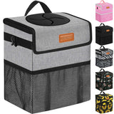 ELONGRIVER Car Trash Can for Car with Lid Leak Proof, Cute Car Can Trash Bag Hanging, Vehicle Trash Can for SUV Truck Van, Car G