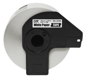 Brother Genuine DK-2246 Label Paper for Brother QL Label Printers - Continuous Length Black on White Paper Labels, 4.07x 100