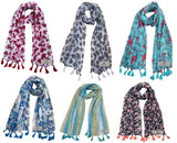Fusfus WomenS Printed Chiffon Scarves And Stoles, Free Size(Multicolour, Fs1677) Pack Of 6 (Multicolor2)