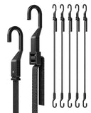 6 Pack 60 Flat Adjustable Straps with Hooks, 3X Faster to Adjust The Length, LuckyStraps Heavy Duty Bungee Straps for Cargo, Cam
