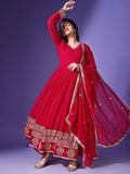 Wedani Georgette Anarkali Kurta For Women Pink,Pink,2XL,,,