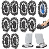10 Pcs Mop Slippers Socks Floor Cleaning, 5 Pairs Microfiber Shoe Covers Dust Soft Washable Reusable Foot Socks for Woman Man Ho