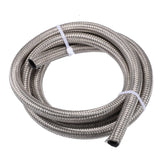 X AUTOHAUX 5ft 6AN Fuel Hose AN6 Universal Car Braided Stainless Steel CPE Oil Fuel Gas Line Hose Silver Tone