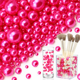 Towenm 2300PCS No Hole Pearl Beads for Vases Filler, Floating Pearls for Centerpieces Vases, Faux Hot Pink Round Pearls for Craf