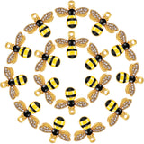 48 Pieces Bee Charms Bee Rhinestone Pendants Honeybee Jewelry Craft Charms with Holes for Jewelry Necklace Earring Bracelet DIY 