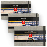 ARTEZA Watercolor Book, Pack of 3, 5.1x8.3 Inch, 76 Pages per Pad, 110lb/230gsm Cold Pressed Watercolor Paper, Watercolor Sketch