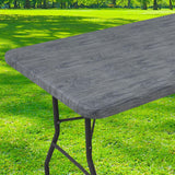 Smiry Rectangle Picnic Tablecloth, Wipeable Flannel Backed Vinyl Tablecloths for 6 Foot Tables, Waterproof Elastic Fitted Table 