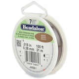 Beadalon 7 Strand Stringing Wire - .015in / .38mm, 100ft / 31m, Bronze