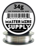 Stainless Steel 316L 250 34 Gauge Wire 250ft 0.16mm 0.006in Made in USA Master Wire Supply