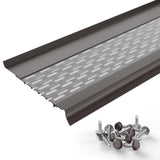 Waterlock Micromesh 6 inch Gutter Guards Leaf Protection, 1 Feet Sample Pack Dark Bronze, Stainless Steel Mesh, Aluminum Gutter 