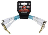 Pig Hog Lil Pigs Vintage Daphne Blue 6-In Patch Cables - 3 Pack