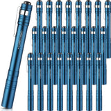 Rossesay 24 Pack Mini Pen Flashlights Bulk LED Pen Lights Aluminum Pocket Flashlights with Clips Small Handheld Torches Gifts fo