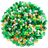 UPINS 1200Pcs St. Patricks Day Pony Beads for Jewelry Making Bracelets Plastic Irish Spacer Beads Green White Pony Beads Hair B