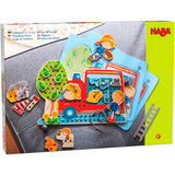 HABA Fire Engine Rescue Themed Lacing Toy Set for Preschool Learning, Fine Motor Skills Development Game with 38 Threading Tiles
