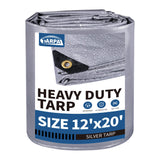 TARPAL 12x20 tarp,Heavy Duty Tarp 14mil Silver Reflective Tarps Large Waterproof Tarps with Grommets and Reinforced Edges UV Pro