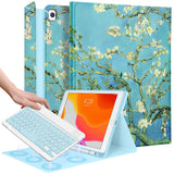 Wazzasoft for iPad 9th/8th/7th/Air 3rd Generation/Pro 10.5 Inch Case Keyboard Pencil Holder Folio Tablet Cover Women Girls Cute 