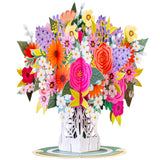 Paper Love 3D Floral Arrangement Card Pop Up Card with Detachable Keepsake Pop-Up Flower Bouquet, Gift for Birthday, Graduation,