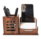 Myenal Pen stand Line card holder for study table MDF Pencil Holder Penstand 3Line
