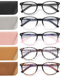 JOLISU 5 Pack Reading Glasses For Women, Blue Light Blocking Computer Reader Spring Hinge Eyeglasses (3.75)