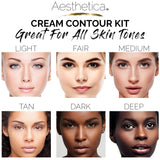 Aesthetica cosmetics cream contour and Highlighting Makeup Kit - contouring Foundationconcealer Palette - Vegan, cruelty Free &