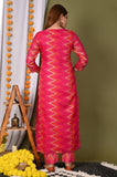 Gosriki Women'S Cotton Blend Straight Printed Kurta With Pant (Riva-Pink_M_Medium),Pink,,B09S3B85RR
