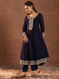 Libas Women'S Silk Blend Kurta Set (49024 Purple 2Xl