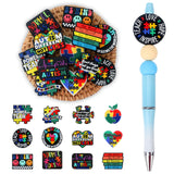 SALUOKE 12pcs Autism Silicone Focal Beads, Focal Beads for Pens,Keychain Making, Bracelet, Necklace Crafts, Bulk for DIY(Autism)