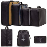 Gold Leaf 7In1 Travel Packing Organizer Set 3 Packing Cubes, 3 Pouches & 1 Toiletry Bag Luggage Organizer For Clothes, Cos