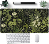 Nasdalgias Floral Green Leaves Plant Pad Matt for Desktop Large Gaming Mousepad XXL Full Desk Mouse Pad Computer Keyboard Mat De