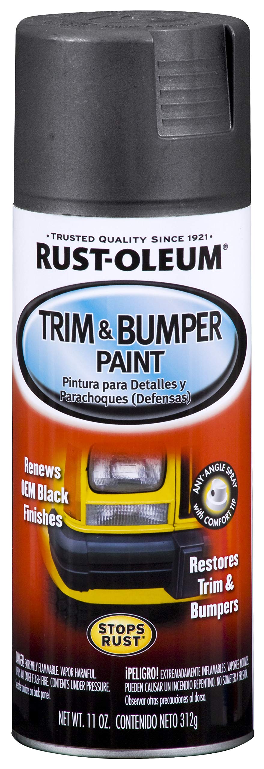 Rust-Oleum Black Blackrust-Oleum Automotive 251574 11-Ounce Trim And Bumper Spray, Matte, 11 Ounce (Pack Of 1), Fl Oz