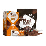 NuGo Slim Dark Chocolate Crunchy Peanut Butter, 17g Vegan Protein, 3g Sugar, 12 Count and NuGo Plant Protein Powder, 20g Protein
