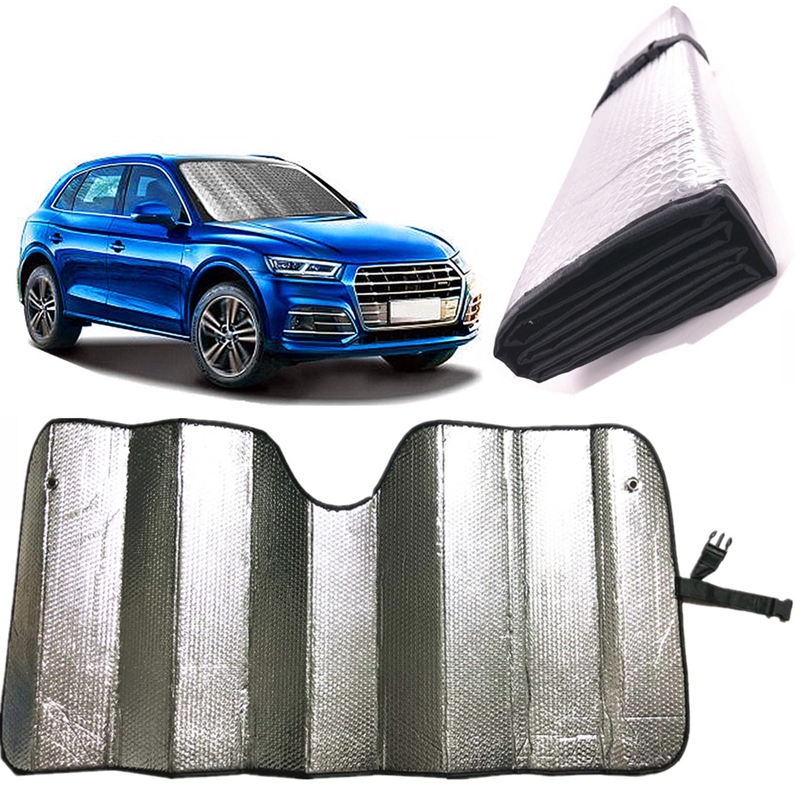 Gwuskdt Car Windshield Sunshade-Thicken 5-Layer Bubble Block Heat And Sun Uv Rays,Front Windshield Sun Shade- Keeps Your Vehicle