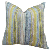 Plutus Brands Plutus Spoft Stire Cornflower Handmade Throw Pillow, 12 X 20, Blue/Mustard/Lavender