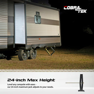 Cobra-Tek Universal RV Camper Travel Trailer Stabilizer Leveling Scissor Jack, Bolt-on or Weld-on, 2500 lbs Load Capacity, 24