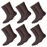 Cotson Calf Length, Full Length, High Length Pure Cotton Plain Solid Brown Color Formal Socks For Men And Boys Pack Of 6 Pairs