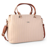 Adisa Texture Stripes Handbag Shoulder Bag For Women And Girls With Sling Belt (Ad4074-Cre),Off White,,B0D33XBFTY