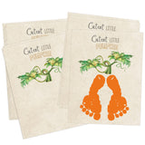 Woukaup 10 Pack Fall Footprint & Handprint Art Craft DIY Kit, Cutest Little Pumpkin Handprint Keepsake Cards, Thanksgiving Craft
